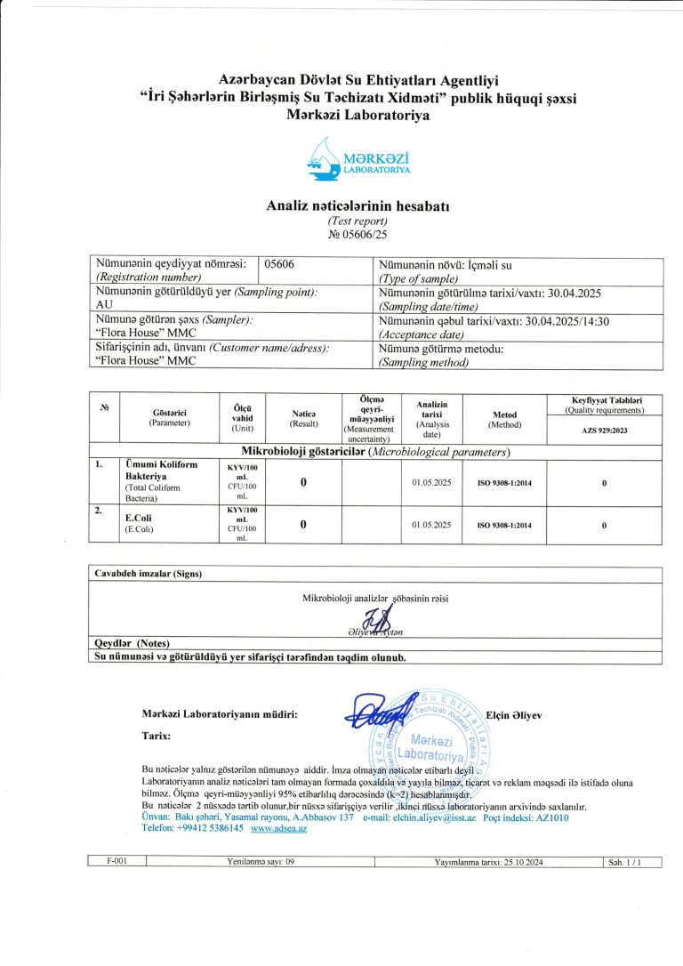 Azərsu altınsuyu mərkəzi laboratoriya mikrobiologiya nəticələri-1